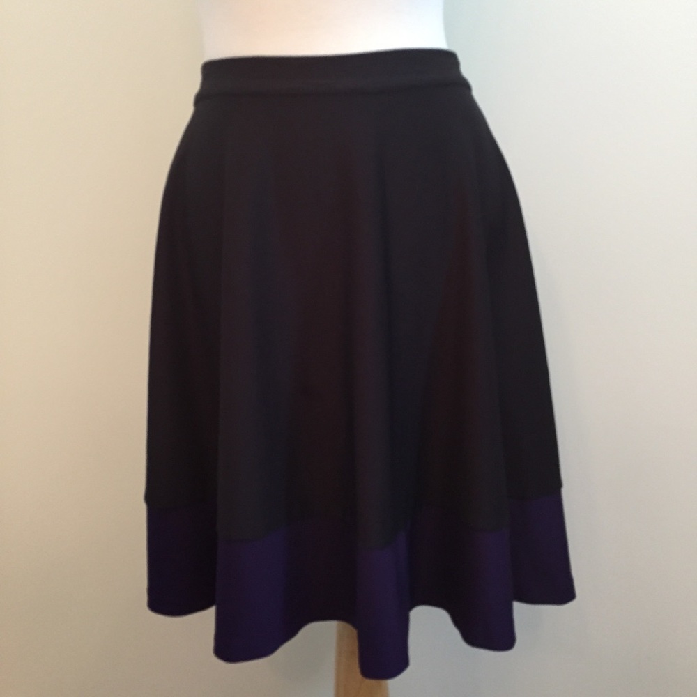 Last Chance Black and purple colorblock skirt